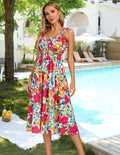 Kate Kasin Womens Floral Wedding Guest Dress Sleeveless Blue Leaves Size M by Deal US