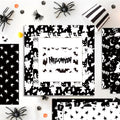 Halloween Scrapbook Paper 24 Sheets 11.8x11.8 Black & White Double-Sided by Deal US