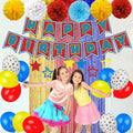 TRBSXRT Cartoon Birthday Decorations Gold Red Blue Foil Fringe Curtains Balloons by Deal US