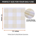 Homaxy Cotton Waffle Weave Check Plaid Dish Cloths 12x12 White Beige 6-Pack by Deal US