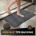 Mibao Front Door Mat Non-Slip Waterproof 35.5x59in Dark Grey TPR Backing by Deal US