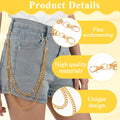 RAHHLIZS 2PCS Double Layer Pants Chain for Men Women, Gold Silver Metal Jeans Wallet Chain with Clip, Hip Hop Punk Biker Pocket Belt Accessory