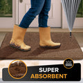 Mibao Front Door Mat Non-Slip Waterproof TPR Backing 31.5x47 Dark Brown by Deal US