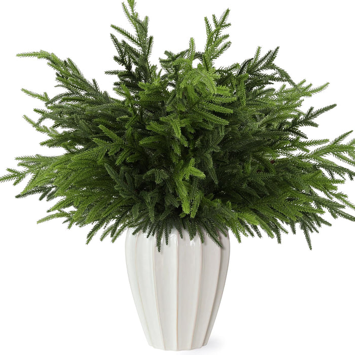 Wsorik 12Pcs 24 Inch Norfolk Pine Stems Artificial Greenery Branches by Deal US