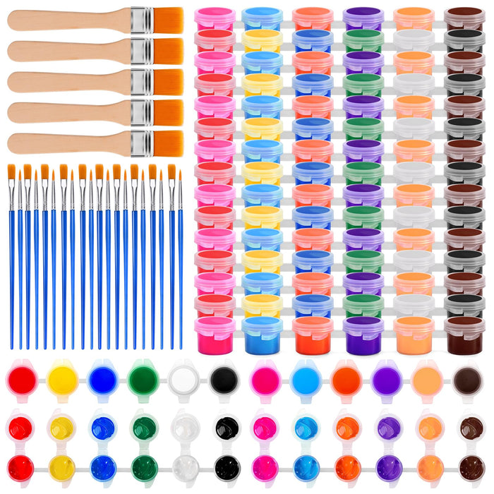 Dyrfolm 145 Pcs Mini Acrylic Paint Set 12 Colors Washable Bulk Pack by Deal US