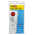 Redi-Tag Laser Printable Index Tabs, 1/12-Cut, White, 0.44" Wide, 675/Pack