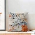 Yxuiyal Fall Pillow Covers 18x18 Set of 2 Blue Orange Pumpkin Leaves by Deal US