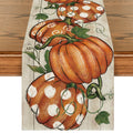 Artoid Mode Polka Dot Pumpkins Vine Wood Fall Table Runner 13x36 Inch by Deal US