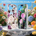 Floral Pattern Case for iPhone 17 Pro 6.3" Rose Shockproof Clear Hard Back Cover by Merch Section