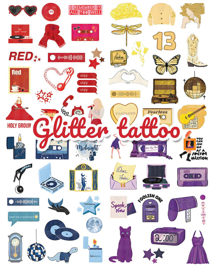 Onogola Party Glitter Temporary Tattoos Lucky Number 13 Stickers ST02 by Deal US