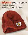 XMMAXFLOW Thick Knitted Winter Beanie Hat Cuffed Skull Cap Dark Orange by Deal US