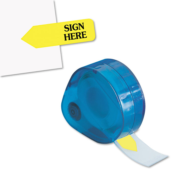 Redi-Tag Arrow Message Page Flags in Dispenser, "Sign Here", Yellow, 120 Flags/Pack
