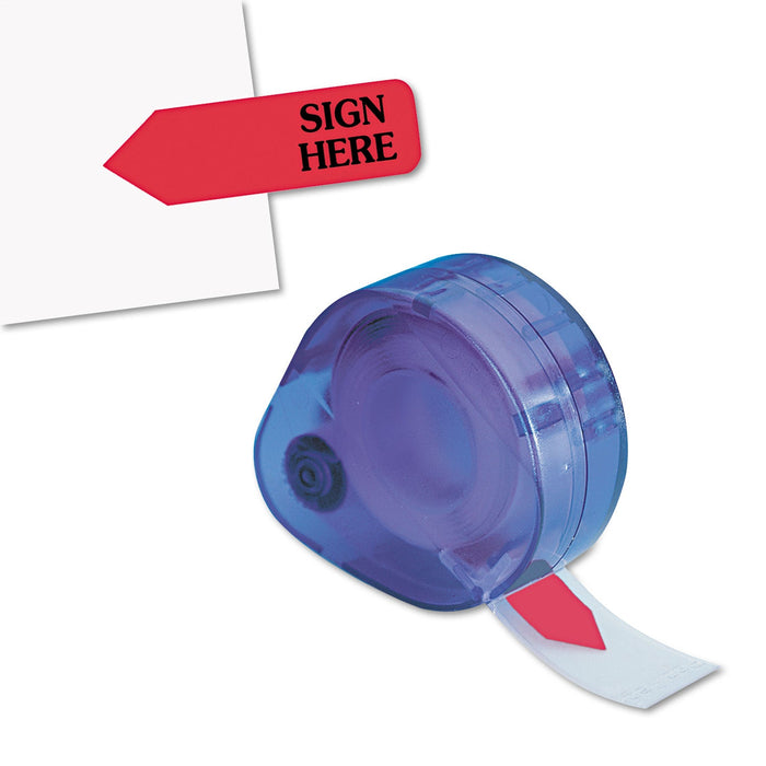 Redi-Tag Arrow Message Page Flags in Dispenser, "Sign Here", Red, 120 Flags/Pack