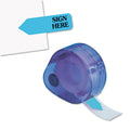 Redi-Tag Arrow Message Page Flags in Dispenser, "Sign Here", Blue, 120 Flags/Dispenser