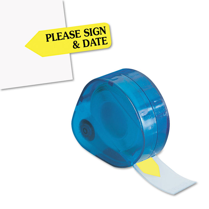 Redi-Tag Arrow Message Page Flags in Dispenser, "Please Sign and Date", Yellow, 120 Flags
