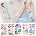 SBOBUY 10 Sheets Yellow Mermaid Temporary Tattoos Birthday Party Supplies by Deal US