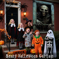 rookea Halloween Funny Skeleton Curtain Banner Spooky Window Decor Polyester by Deal US