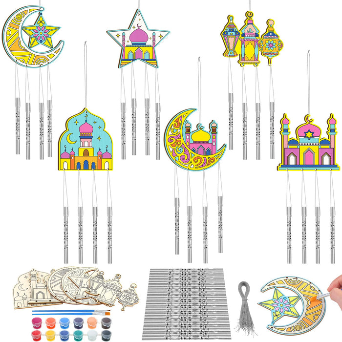Silipull Thanksgiving Wooden Wind Chimes DIY Craft Set 39 Inch Colorful by Deal US