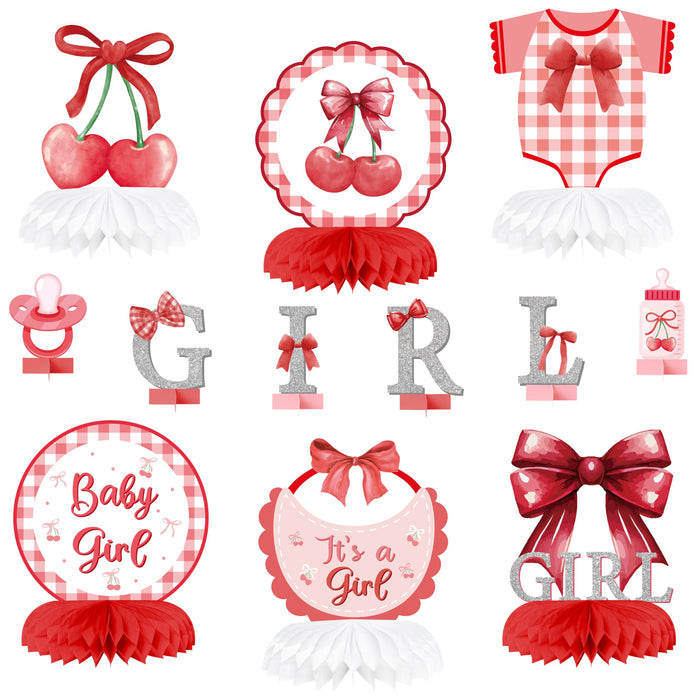 ArowlWesh Red Bow Baby Shower Honeycomb Centerpiece Table Decoration by Deal US