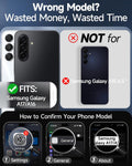 Military-Grade Magnetic Stand Case for Samsung Galaxy A17 6.7" with Screen Protector Slide Camera Cover Black by Merch Section