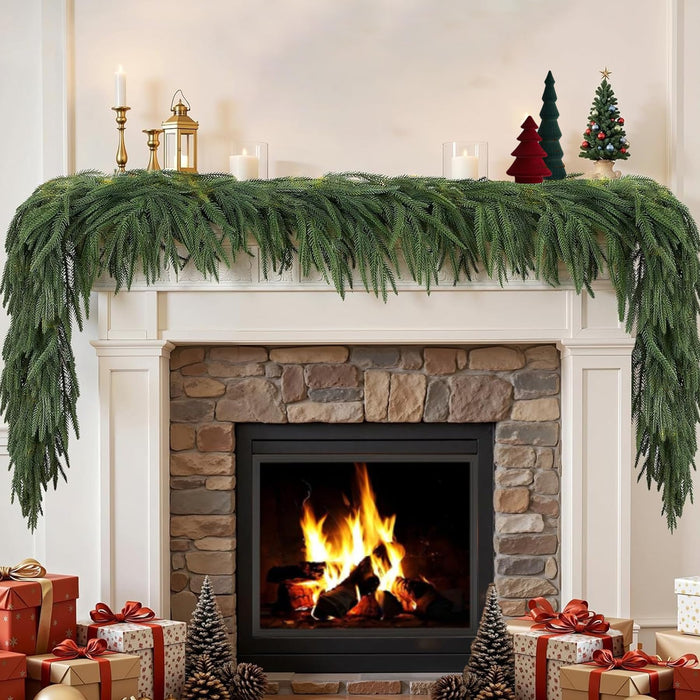 KYGDS Christmas Norfolk Pine Garland 5FT Real Touch Artificial Greenery Green by Deal US