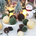 Senjie 30pcs Velvet Christmas Balls Ornaments 2.36in Brown Green Khaki by Deal US
