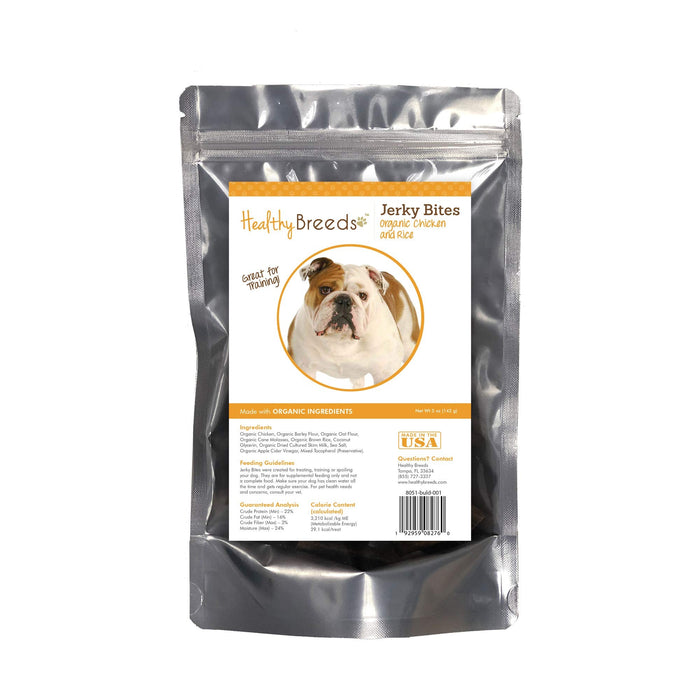 Healthy Breeds Bulldog Jerky Bites Chicken & Rice Recipe Dog Treats 5 oz by Deal US