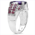 5.37 Carat Genuine Amethyst & Rhodolite .925 Sterling Silver Ring by Bids.com