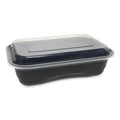 Pactiv Evergreen EarthChoice Versa2Go Microwaveable Container, 36 oz, 8.4 x 5.6 x 2, Black/Clear, Plastic, 150/Carton
