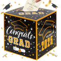 BEISHIDA 2025 Graduation Card Box Black Gold 9x9x9 Inch Party Decor by Deal US