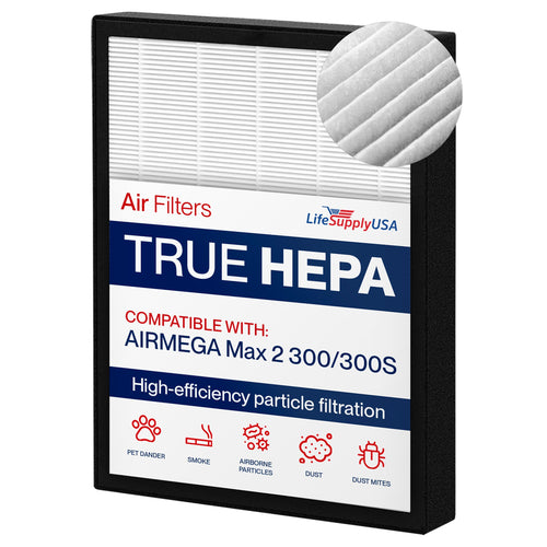 LifeSupplyUSA True HEPA Max2 Filter AP-1515-FP for Coway Airmega 300/300S by Deal US