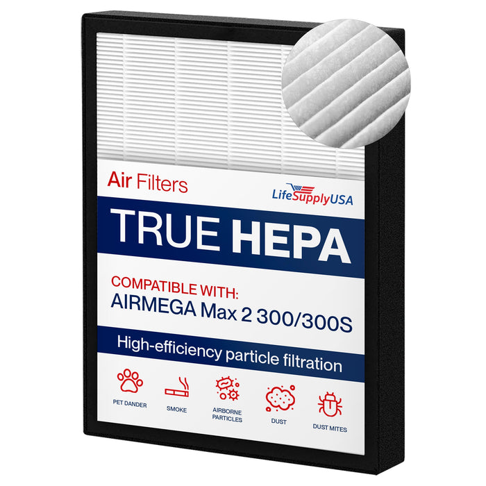LifeSupplyUSA True HEPA Max2 Filter AP-1515-FP for Coway Airmega 300/300S by Deal US