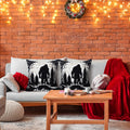 Burbell Bigfoot Christmas Pillow Covers Set of 2 Black 18x18 by Deal US