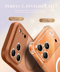 BERFY Camera Lens Protector for iPhone 17 Pro/17 Pro Max, Glitter Bling Aluminum Alloy Metal Ring, 9H Tempered Glass Camera Cover Screen Protector Accessories, Anti-Scratch, Case Friendly, Orange
