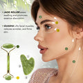 Jade Roller & Gua Sha Set — Cooling Firming Facial Sculpting Tool for Jawline &