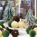 Senjie 30pcs Velvet Christmas Balls Ornaments 2.36in Brown Green Khaki by Deal US