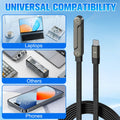 Sideways Fast Charging Cable with Hidden Phone Stand – 240W Braided Charger