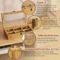 Fllamo Rattan Storage Box with Lid 6 Compartments Brown 11.8x7.8x3in by Deal US