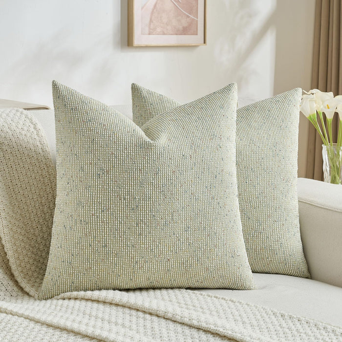 FUTEI Green Chenille Throw Pillow Covers 20x20 Inch Set of 2 Modern Decor by Deal US