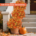 RICHMYC Artificial Fall Flowers 12 Bundles Orange Yellow Eucalyptus 13.8IN by Deal US