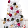 Choonshow Velvet Christmas Ball Ornaments 16 Pack 3.15" Brown Green by Deal US