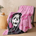 LOSIVISHE Halloween Flannel Throw Blanket Pink Ghost Pattern 50x70 in by Deal US