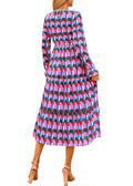 KIRUNDO Womens Spring Long Sleeve Boho Floral Midi Dress Pink Size M by Deal US