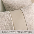 Laolitou 2 Pack Boucle Pillow Covers 18x18 Inch Faux Leather Oatmeal by Deal US