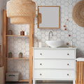 Yipscazo Hexagon Peel Stick Backsplash Tile SPC Faux Marble Pure White 1 Sheet by Deal US