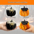 Generic Velvet Halloween Pumpkin Decor 4PCS Black Orange 3.94x3.54in by Deal US