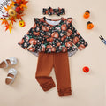Kislio Toddler Girls Pumpkin Ghost Shirt Ruffle Pants Set 3PCS orange 12-18M by Deal US
