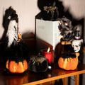 Generic Velvet Halloween Pumpkin Decor 4PCS Black Orange 3.94x3.54in by Deal US