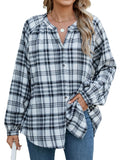 INFITTY Women's Long Sleeve Plaid Flannel Shirt Jacket White Size S by Deal US