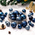 Senjie Night Blue Shatterproof Christmas Ornaments 32pcs Set Plastic by Deal US